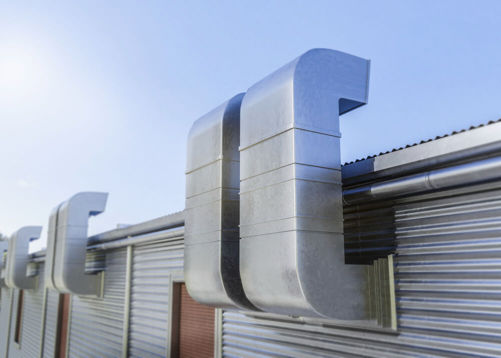 building with clean rain gutters
